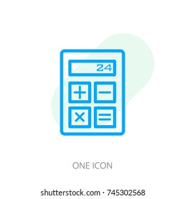 Calculator icon. Single high quality outline symbol for web design or mobile app. Thin line sign for design logo. 