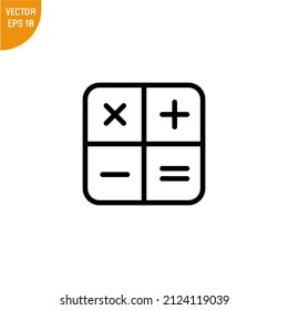 Calculator icon single simple vector illustration, good for all purposes,  Isolated on white background.