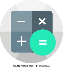 Calculator icon. Smartphone customise android launcher. Trendy round design with a shade effect white background.