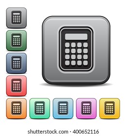 Calculator Icon Square Icon with Color Variations