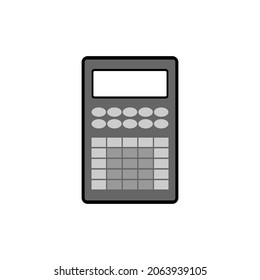 Calculator icon with square and oval buttons on a white background. Vector image.