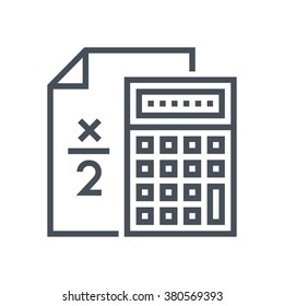 Calculator icon suitable for info graphics, websites and print media and  interfaces. Line vector icon.