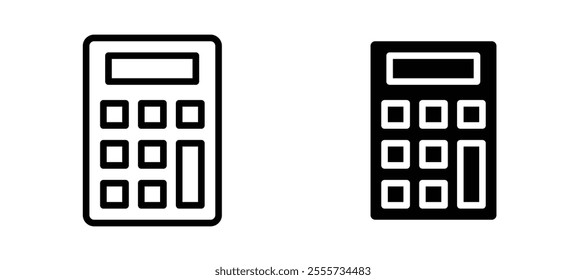 Calculator icon symbol collection on white background.