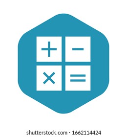 Calculator icon. Symbol of a device or program for performing mathematical calculations. Vector illustration for design and web isolated on white background.