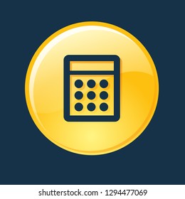 Calculator icon, calculator symbol. Flat vector sign isolated on blue background. Simple vector illustration for graphic and web design.