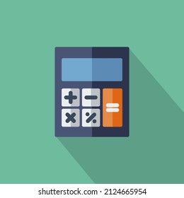 calculator icon symbol illustration on green background