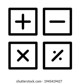 Calculator icon symbol ilustration on white bacground