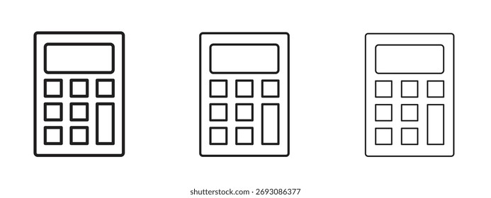 Calculator icon symbol. Linear style sign for mobile concept