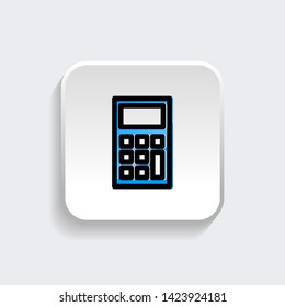 Calculator icon symbol with modern flat style icon for web site design, logo, app, UI isolated on white background. Vector illustration