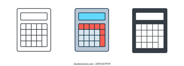 Calculator icon symbol vector illustration isolated on white background