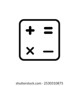 Icono de la calculadora Arte de línea delgada aislado