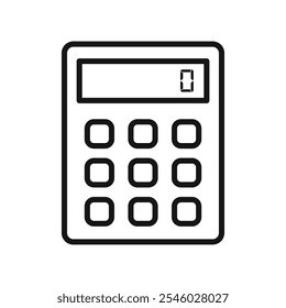 Calculator icon Thin line art isolated