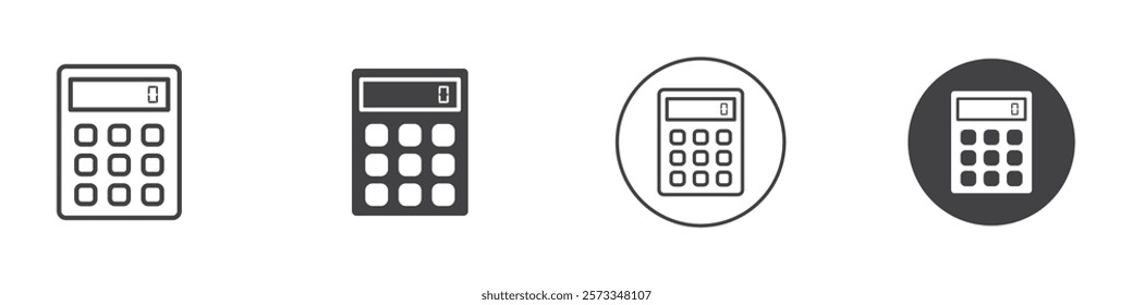 Calculator icon Thin line art isolated