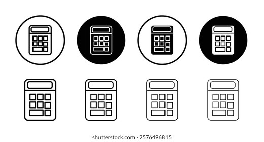 Calculator icon Thin line art isolated