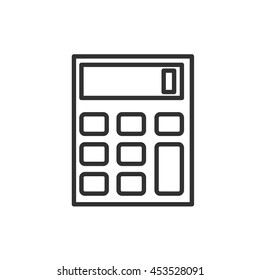 Calculator icon. Thin line design