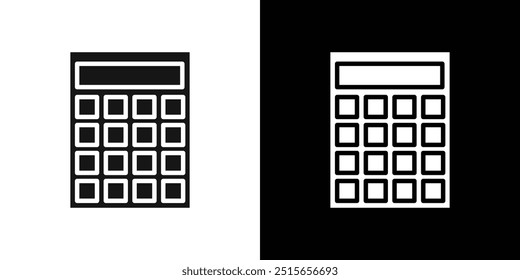 Calculator icon Thin line flat illustration