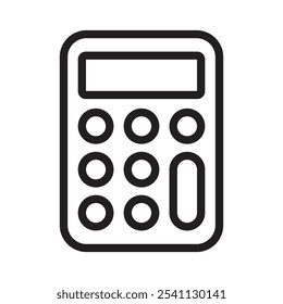 Calculator icon Thin line flat illustration