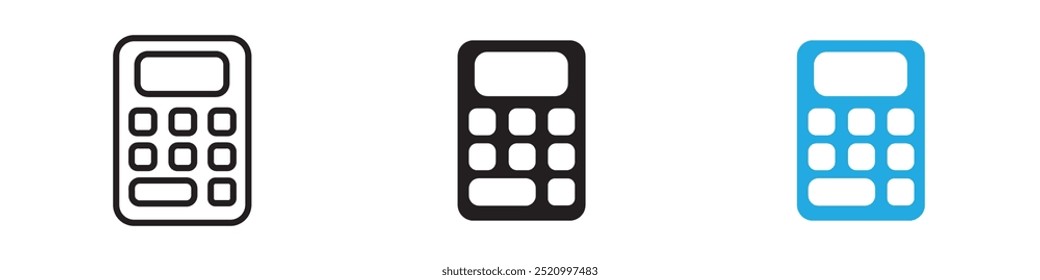 Calculator icon thin line illustration