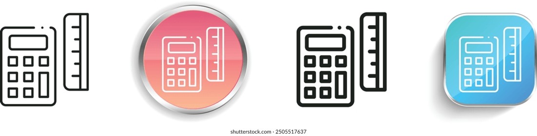 calculator icon. Thin Linear, Regular and Button Style Design Isolated On White Background