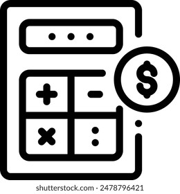 calculator icon. Thin Linear Style Design Isolated On White Background