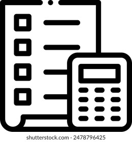 Icono de calculadora. Diseño De Estilo Lineal Delgado Aislado Sobre Fondo Blanco