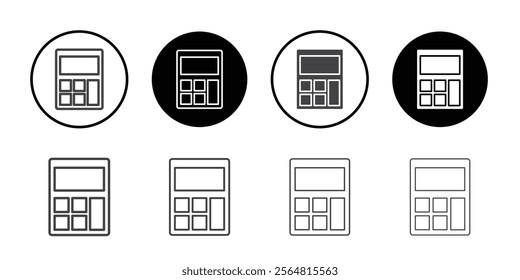 Calculator icon Thin outline art symbol