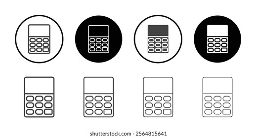 Calculator icon Thin outline art symbol