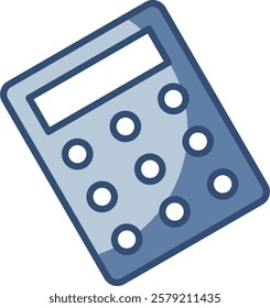 calculator icon, transparent background. replaceable blue color design