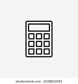 Ícone da calculadora em três tamanhos diferentes de traçado de linha.