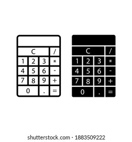 Icono de cálculo en diseño plano de moda