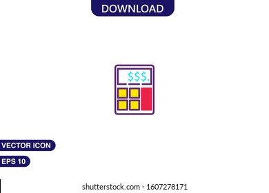 Calculator icon in trendy flat style isolated on white background vector illustration
