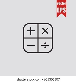 Calculator icon in trendy isolated on grey background.Vector illustration.
