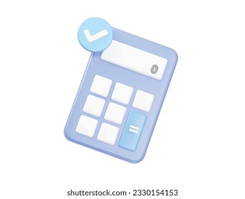Calculator icon vector 3d rendering