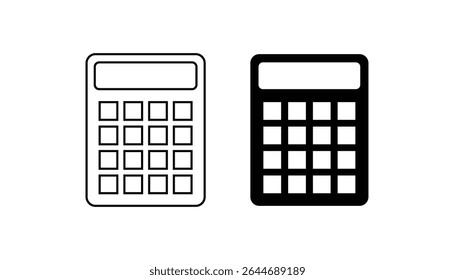 ícone Calculadora. calculadora vetorial. Ícone da calculadora contábil. estilo do ícone de linha