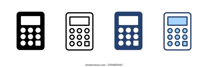 Vector de icono de la calculadora. Signo y símbolo de la calculadora de contabilidad.