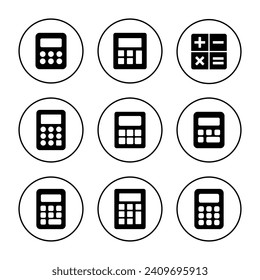 Vector de icono de la calculadora. Signo y símbolo de la calculadora de contabilidad.
