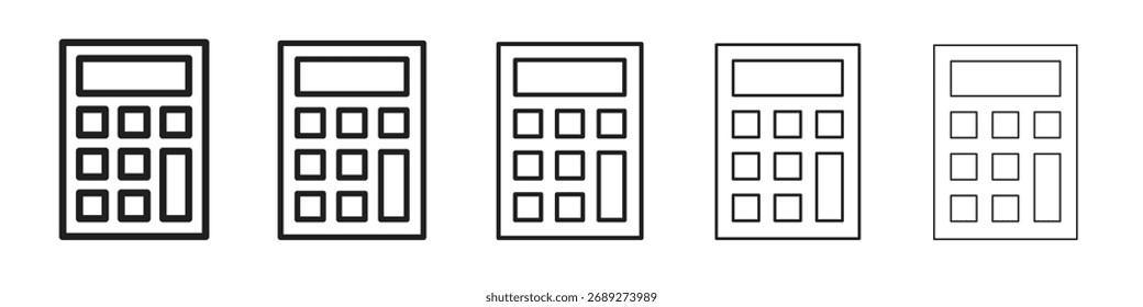 ícone Calculadora vetor Linha de arte Coleção de ilustrações