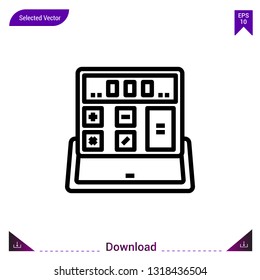calculator icon vector . Best modern, simple, isolated, application , logo, flat icon for website design or mobile applications, UI / UX design vector format