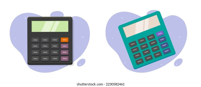 Calculator icon vector for big maths calculation accounting flat cartoon isolated flat graphic illustration, stationery calc machine device for mathematics, adding machine electronic modern design