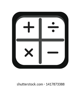 Calculator icon vector, Black isolated Calculator icon