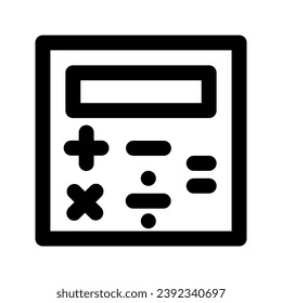 calculator icon vector. Black and white calculator illustration. Flat design.