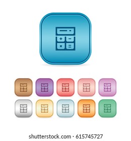 Calculator Icon . Vector Button Icon Set in Various Color