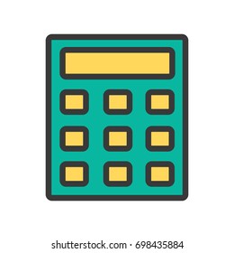 Calculator icon vector cartoon