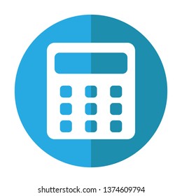 Calculator icon vector in circle,financial icon