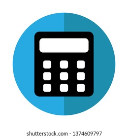 Calculator icon vector in circle,financial icon