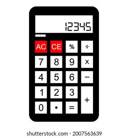 Calculator Icon Vector Design, digit number,count, black, red and white calculator, suitable for website icon, etc.