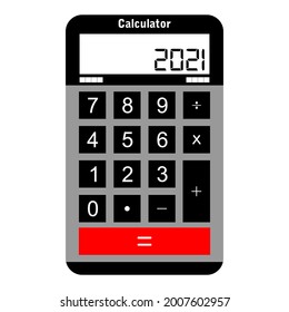 Calculator Icon Vector Design, digit number icon,count, black, red and white calculator, suitable for web icon, etc.