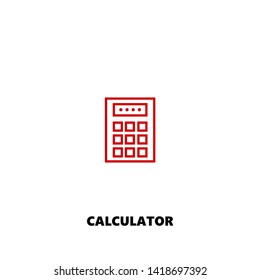 calculator icon. calculator vector design. sign design. red color