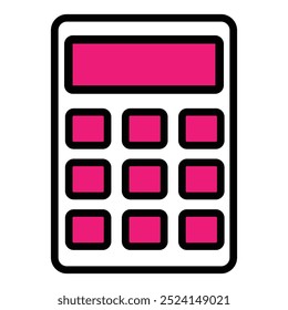 Calculator icon, vector. Element of web icon with name for mobile concept and web apps. Accounting calculator sign and symbol isolated on white background. Vector illustration.