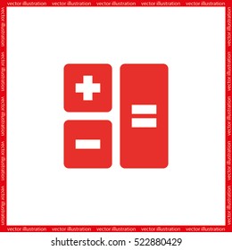calculator icon vector EPS 10, abstract sign  flat design,  illustration modern isolated badge for website or app - stock info graphics